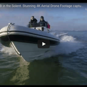 Cobra 7.6 Rigid Inflatable Boat in the Solent Seen From a Drone