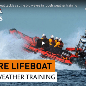 Inshore Lifeboat Tackles Big Waves in Rough Weather Training