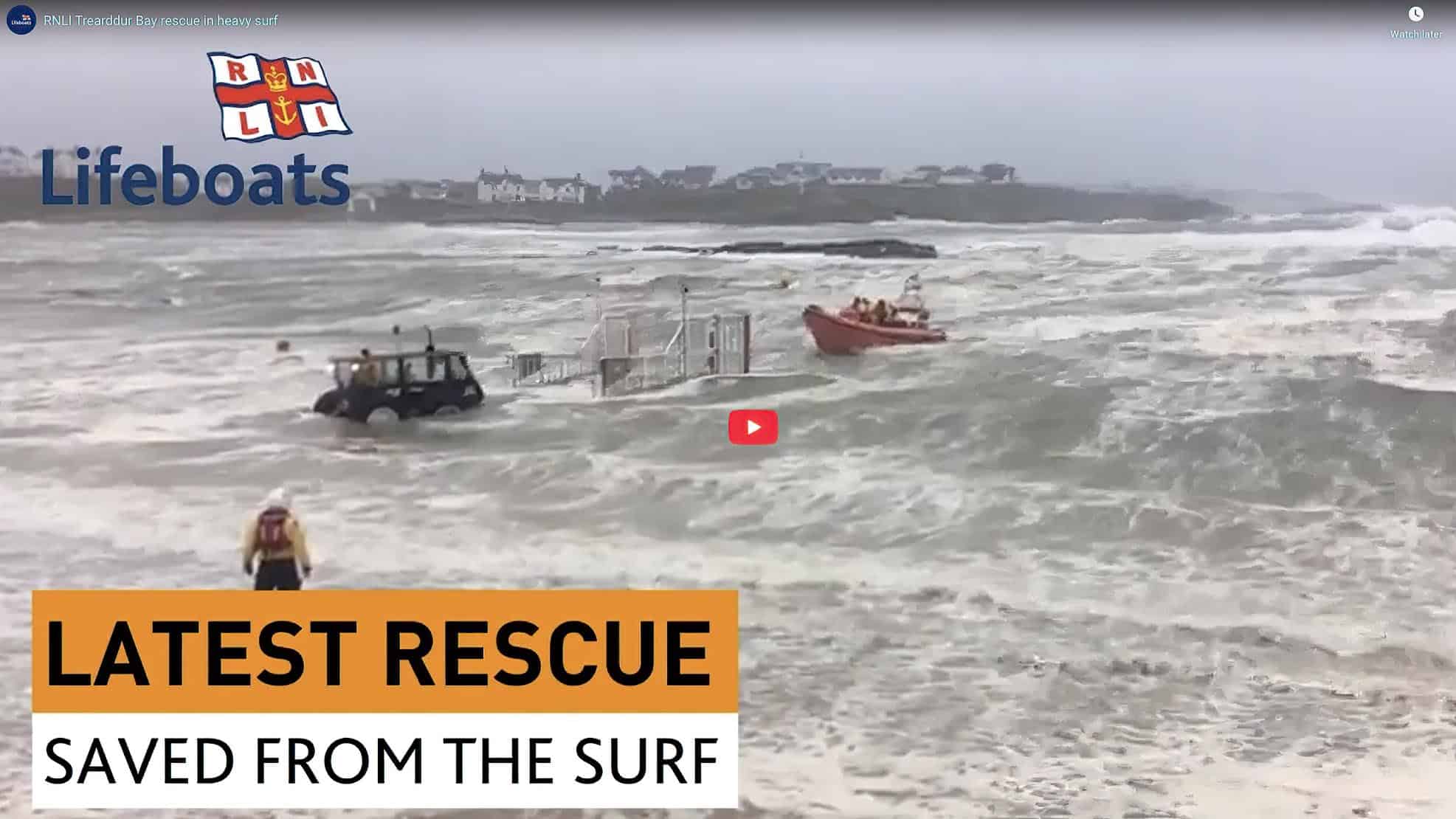 Bay Rescue Intense RNLI Trearddur Bay Rescue In Heavy Surf
